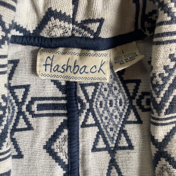 Blue and White Fun Cropped Jacket - Picture 2 of 3